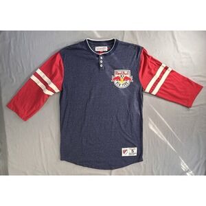 Mitchell & Ness MLS Red Bull New York 3/4 Sleeve T-shirt Women's‎ Small